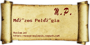 Mózes Pelágia névjegykártya